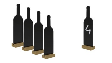 Tabliczka kredowa czarna WINO - zestaw 4 sztuk
