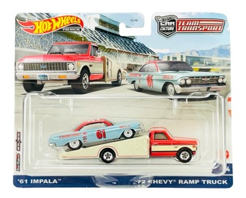 HOT WHEELS PREMIUM 2021 '61 IMPALA + '72 CHEVY RAMP TRUCK #54 HKF40 NOWY
