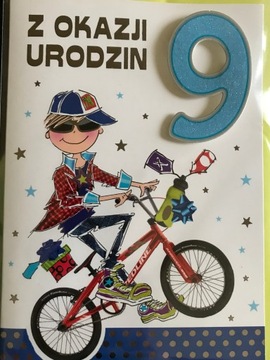 Kartka W dniu 9 Urodzin koperta życzenia