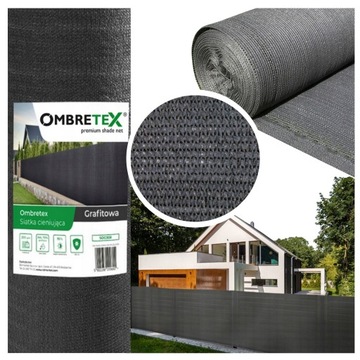 SIATKA CIENIUJĄCA osłona na ogrodzenie płot balkon 1,5x15m 95% 200g GRAFIT