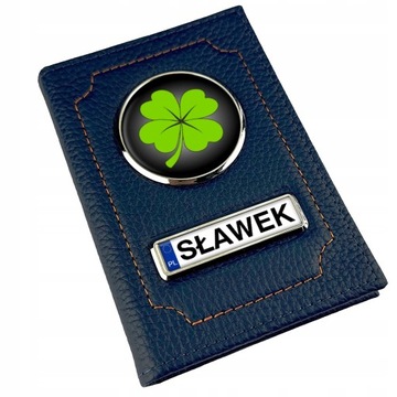 Solidne skórzane etui okładka na dokumenty personalizowane z imieniem