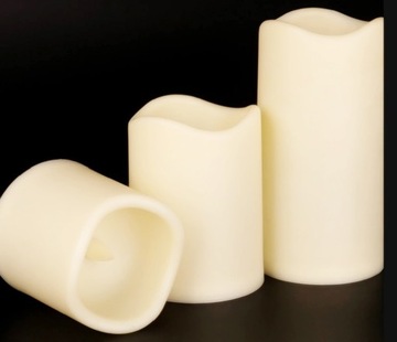 ŚWIECE WOSKOWE LED RGB KOLOROWE ŚWIECZKI Z PILOTEM 3x SWIECE NA BATERIE