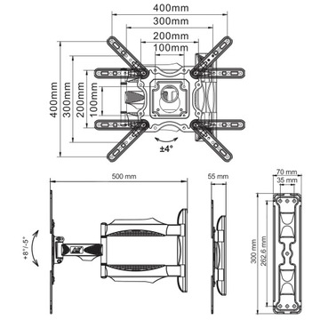 Оригинальное поворотное крепление для LCD LED телевизора 32 - 55 VESA