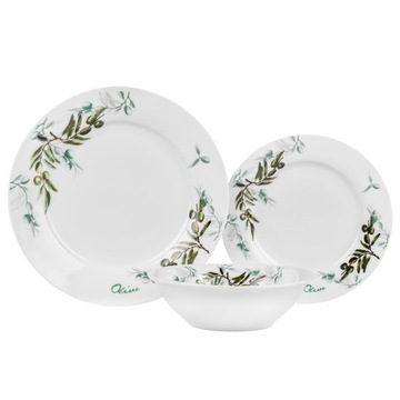 SERWIS OBIADOWY KOMPLET TALERZY 18EL. ZASTAWA OBIADOWA ZESTAW NA 6 OSÓB