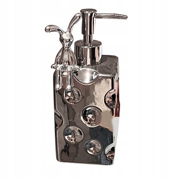 DOZOWNIK MYDŁA PŁYNU DO NACZYŃ CERAMICZNY 600ML SREBRNY