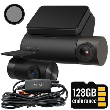 70mai A200 DUAL +karta 128GB ENDURANCE +filtr CPL +adapter zasilania UP03