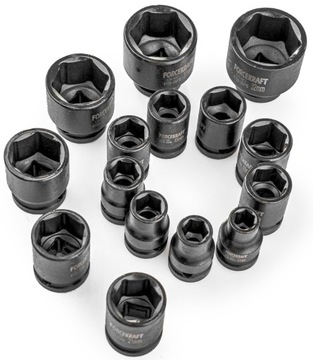 НАБОР УДАРНЫХ ГОЛОВОК В КАССЕТЕ, 15 ЭЛЕМЕНТОВ 1/2