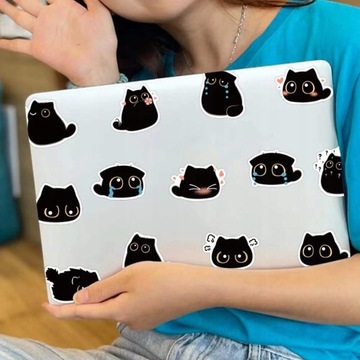 100 sztuk śmieszne czarny kot Kawaii czarne