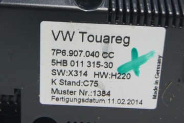 GD TOUAREG 7P6 PANEL KLIMATIZACE 7P6907040CC