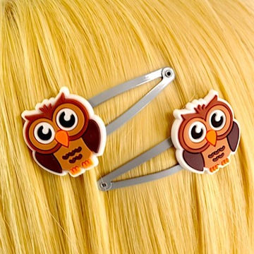 Детские металлические запонки OWL с резиновым декором