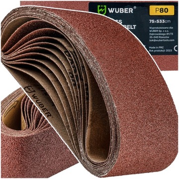 PAS BEZKOŃCOWY P80 533x75MM DO SZLIFIERKI TAŚMOWEJ PAPIER ŚCIERNY TAŚMA