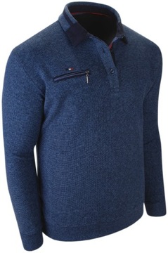 3XL-Męski sweter-bluza polo z kieszonką na zamek DY03