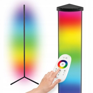 LAMPA NAROŻNA PODŁOGOWA STOJĄCA RGB LED + PILOT