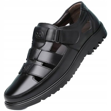 Męskie skórzane sandały eleganckie skórzane buty