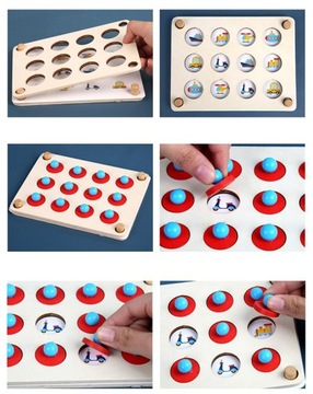 ДЕРЕВЯННАЯ ПАЗЛ-ПАЗЗЛ ПАМЯТЬ ИГРА МОНТЕССОРИ