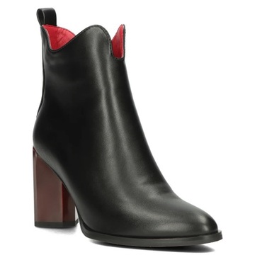 Buty damskie botki na obcasie słupku Filippo eleganckie r.40