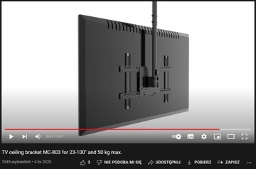 Потолочная вешалка для телевизора РЕГУЛИРОВКА кронштейна для телевизора