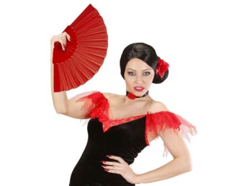Красный веер, дополнение к карнавальному костюму.