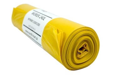 100 x MOCNE! WORKI NA ŚMIECI 240 l żółte PLASTIK