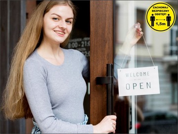 Наклейка «СОХРАНЯЙТЕ БЕЗОПАСНОЕ РАССТОЯНИЕ 1,5 м»