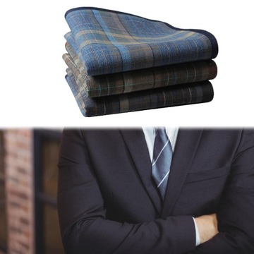 3 хлопковых мужских носовых платка, 16 дюймов, клетчатые, классические