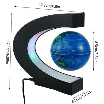 LAMPKA BIURKOWA LED MAPA ŚWIATA LEWITUJĄCY GLOBUS
