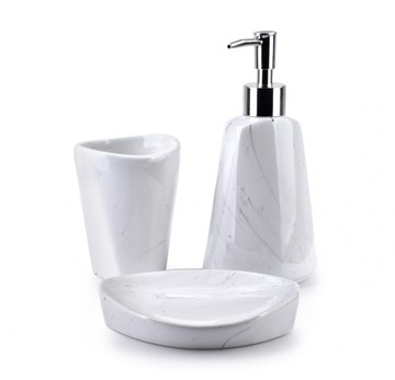KOMPLET ZESTAW ŁAZIENKOWY DOZOWNIK 400ml PODSTAWKA