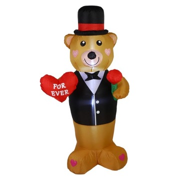 Walentynki Dmuchane Niedźwiedź UE Adapter Rekwizyty Świecąca Dekoracja Zewnętrzna dla