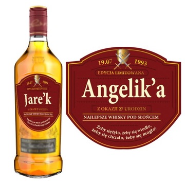 PREZENT ETYKIETA PERSONALIZOWANA WHISKY GRANTS