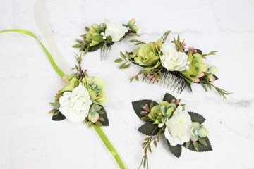 Бутоньерка приглушенная роза GREEN CREAM