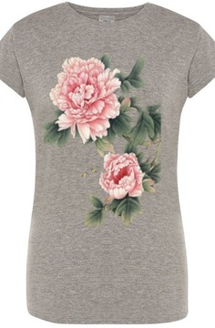 T-Shirt Damski Modny Kwiaty Nadruk Rozm.M