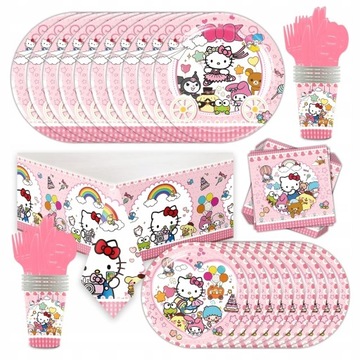 Hello Kitty Tematyczny zestaw zastawy urodzinowej