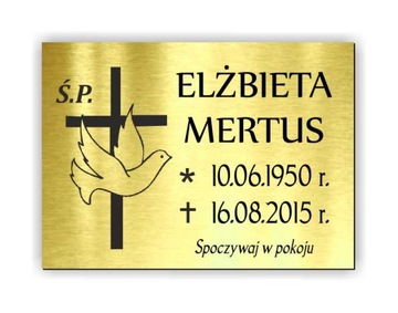 Tablica nagrobna tabliczka na grób 29x21 cm grawer