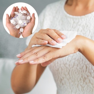 ТУАЛЕТНАЯ БУМАГА ТАБЛЕТКИ ВЛАЖНЫЕ САЛФЕТКИ ПЛОСКОЕ ПОЛОТЕНЦЕ 100 ШТ.