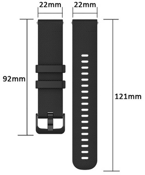 3x PASEK 22mm do Zegarka Smartwatch Uniwersalny Silikonowy Teleskopy Czarny