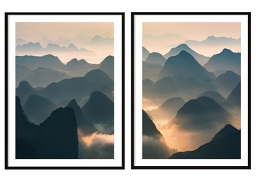OBRAZ PLAKATY W RAMIE 53x73cm Dyptyk Góry P2079