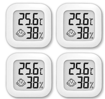 4x TERMOMETR ELEKTRONICZNY CYFROWY HIGROMETR POKOJOWY STACJA POGODY ZESTAW
