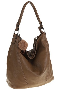 Elegancka Torebka Damska listonoszka worek P6431 Brązowy