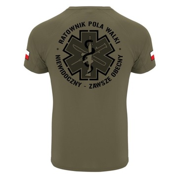 Koszulka Techniczna RATOWNIK MEDYCZNY POLA WALKI T-shirt Termoaktywny khaki