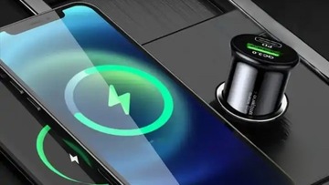 БЫСТРОЕ АВТОМОБИЛЬНОЕ ЗАРЯДНОЕ УСТРОЙСТВО ДЛЯ ТЕЛЕФОНА, МОБИЛЬНОЕ ДЛЯ USB + КАБЕЛЬ ТИПА C