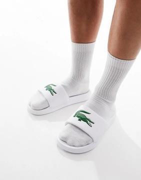 Buty Klapki męskie Lacoste Serve Slide 1.0 białe r. 47