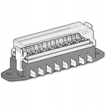 РОЗЕТКА КОРОБКА ПРЕДОХРАНИТЕЛЕЙ UNI 8 ПОЛЮСОВ