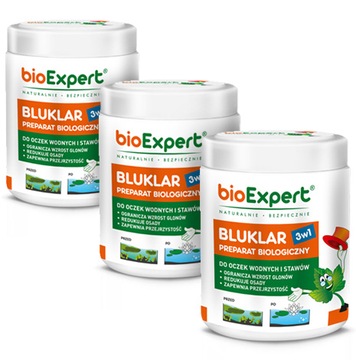 Bakterie na glony i muł do oczka wodnego stawu 3x0,5kg BluKlar bioExpert