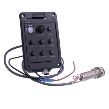Durable 1 Set Guitar 4 Band EQ Preamp Pickup Tuner for Acoustic/Wood Guitar