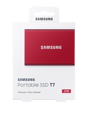 Портативный твердотельный накопитель Samsung T7 500 ГБ 3.2 Gen. 2 Красный