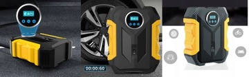АВТОМОБИЛЬНЫЙ КОМПРЕССОР Электрический насос Колесный компрессор 12 В со светодиодным ЖК-дисплеем