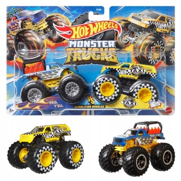 HOT WHEELS MONSTER TRUCKS HLT67 WIELKA DEMOLKA DWUPAK DUŻE POJAZDY WALKA