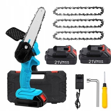 Мини-аккумуляторная ЦЕПНАЯ ПИЛА, аккумулятор 2*, цепь 3*