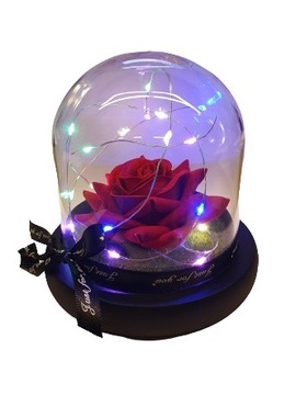 СТЕКЛЯННАЯ РОЗОВАЯ КОРОБКА ВЕЧНЫЙ ПОДАРОЧНЫЙ СВЕТ