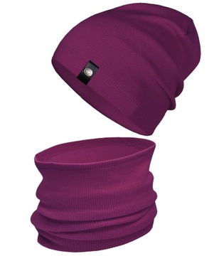Komplet CZAPKA + TUBA komin beanie PRĄŻEK r. 48-56